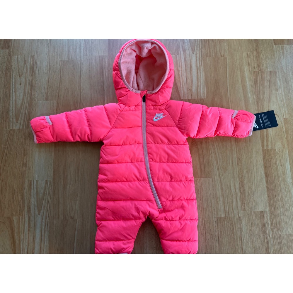 Nike Newborn Pink Hooded Puffer Snowsuit 0-3 Months 50-56cm NWT F422-A4F